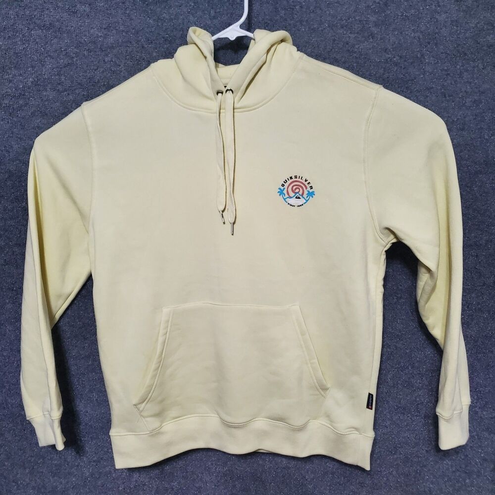 QUIKSILVER Surf Pullover Hoodie Sweatshirt Mens Large 2-Sided Garden Glade New